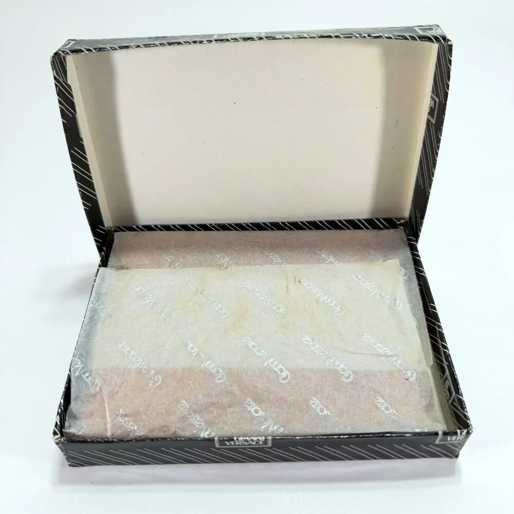 Gianni Versace Vintage 1990's Lt Brown/Cognac Leather Wallet Boxed Authentic NOS